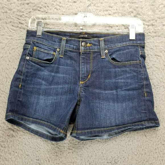 Joe's Jeans Shorts Womens 26 Dark Wash Stretch Low Rise Denim Jean - Picture 1 of 13